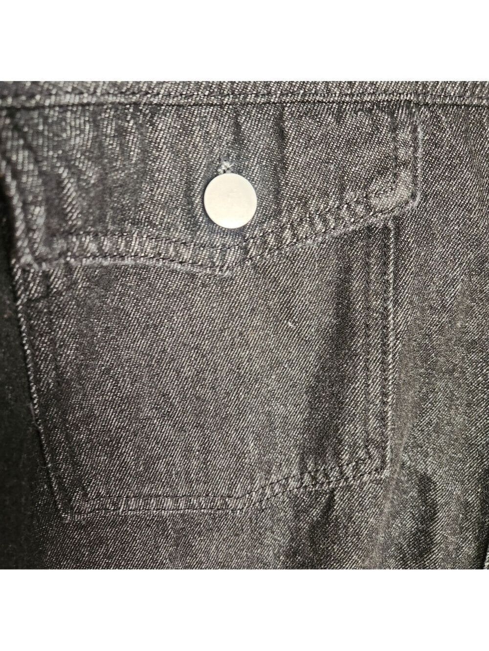 ZEAGOO BLACK DENIM JACKET SHIRT SHACKET BUTTON DOWN LONG SLEEVE NWT XL - Picture 7 of 8